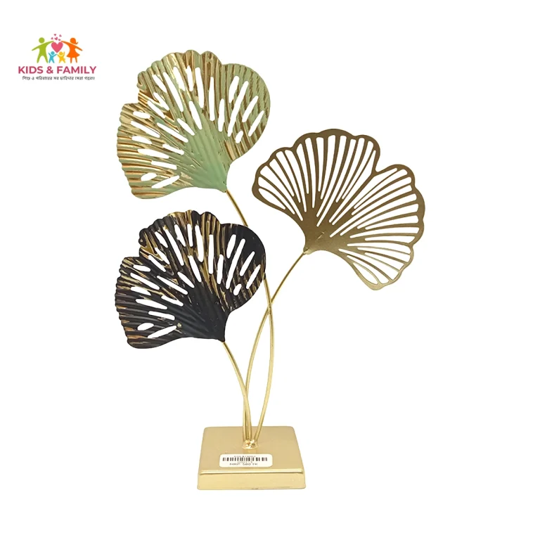 metal leaf showpiece Bangladesh, luxury home decor BD, gold black decor item, modern table decor Bangladesh, decorative metal leaf art, premium living room decor BD, office desk decoration item, elegant home decoration Bangladesh, gold finish showpiece, modern luxury decor piece, stylish table decoration BD, metal art decor Bangladesh