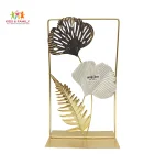framed metal leaf showpiece Bangladesh, luxury home decor BD, gold frame decor item, modern table decoration Bangladesh, black white gold decor piece, premium living room decor BD, office desk decor Bangladesh, elegant metal art showpiece, modern luxury home decoration BD, gold finish decor item, decorative leaf art Bangladesh, stylish table showpiece