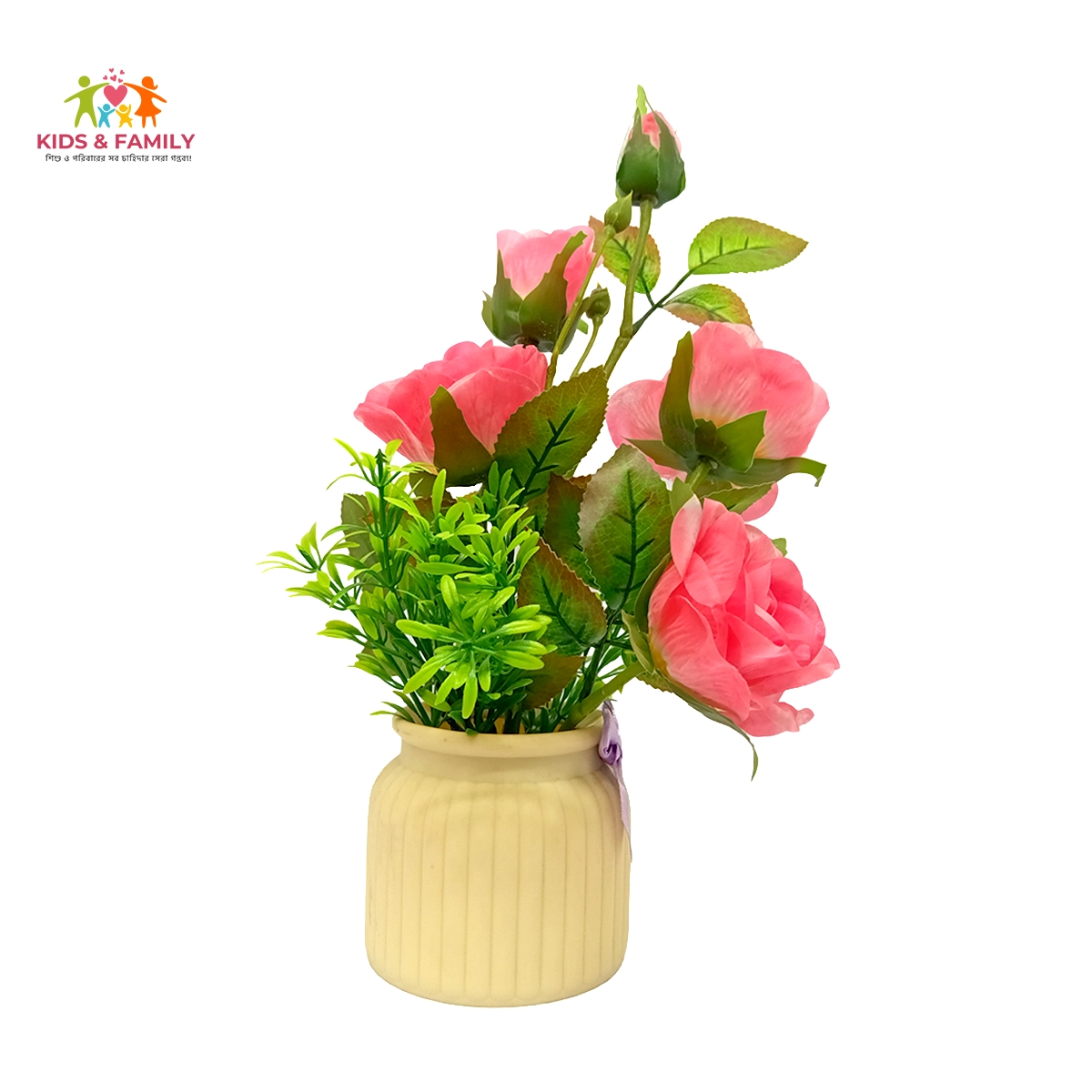 Artificial Mini Flower Plant with White Decorative Pot – Fresh Home Décor artificial pink rose Bangladesh, rose flower pot decor BD, pink flower plant artificial, home decoration flower BD, artificial rose plant Bangladesh, table top flower decoration, office desk flower decor BD, decorative rose flower pot, indoor artificial plant Bangladesh, romantic home decor item, maintenance free flower plant, pink home decor BD