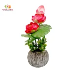 artificial pink lotus Bangladesh, lotus flower pot decor BD, pink water lily artificial plant, indoor decorative plant Bangladesh, table top flower decor BD, rustic flower pot decoration, office desk artificial plant BD, home decor lotus flower BD, maintenance free plant Bangladesh, artificial pond lotus decor, small decorative plant BD, premium artificial flower Bangladesh