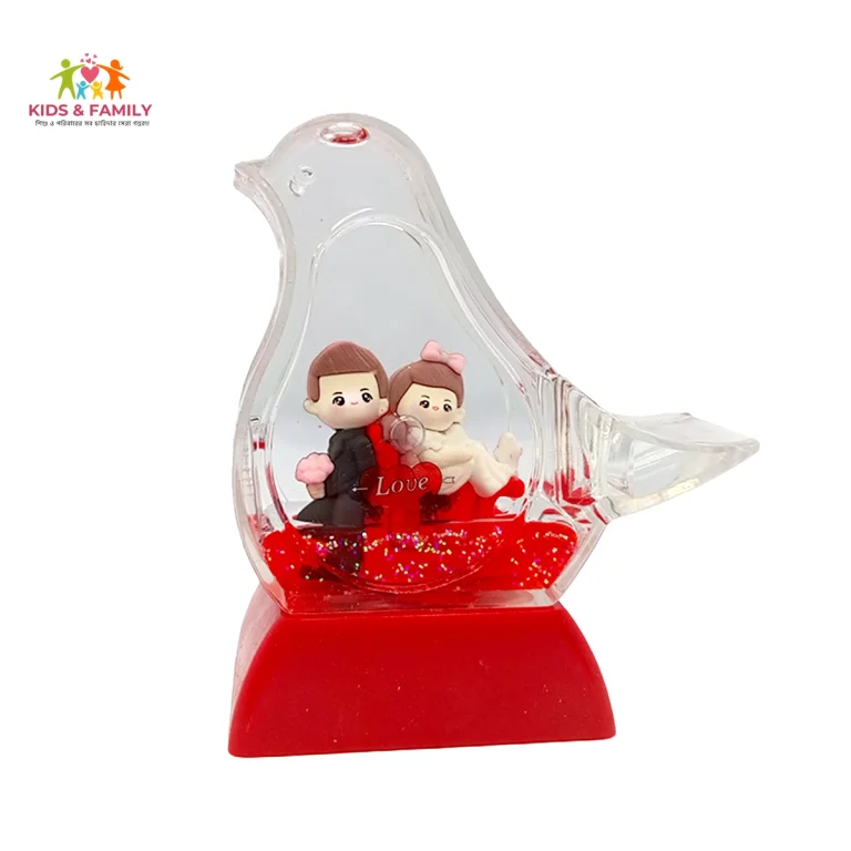 Love Couple Bird Shape Water Glitter Showpiece – Romantic Decorative Gift Item
