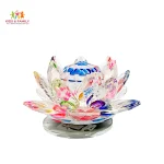 Crystal lotus showpiece Bangladesh, LED lotus decor BD, multicolor decorative light Bangladesh, crystal home decor BD, prayer room light decor BD, luxury showpiece BD, festival decor item Bangladesh, premium gift item BD, LED table decor Bangladesh, crystal decorative light BD