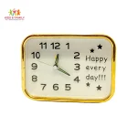 happy every day clock Bangladesh, decorative table clock BD, golden frame desk clock Bangladesh, small table clock BD, aesthetic desk clock Bangladesh, home decor clock BD, gift clock Bangladesh