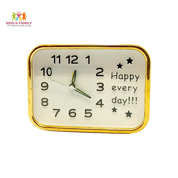 happy every day clock Bangladesh, decorative table clock BD, golden frame desk clock Bangladesh, small table clock BD, aesthetic desk clock Bangladesh, home decor clock BD, gift clock Bangladesh