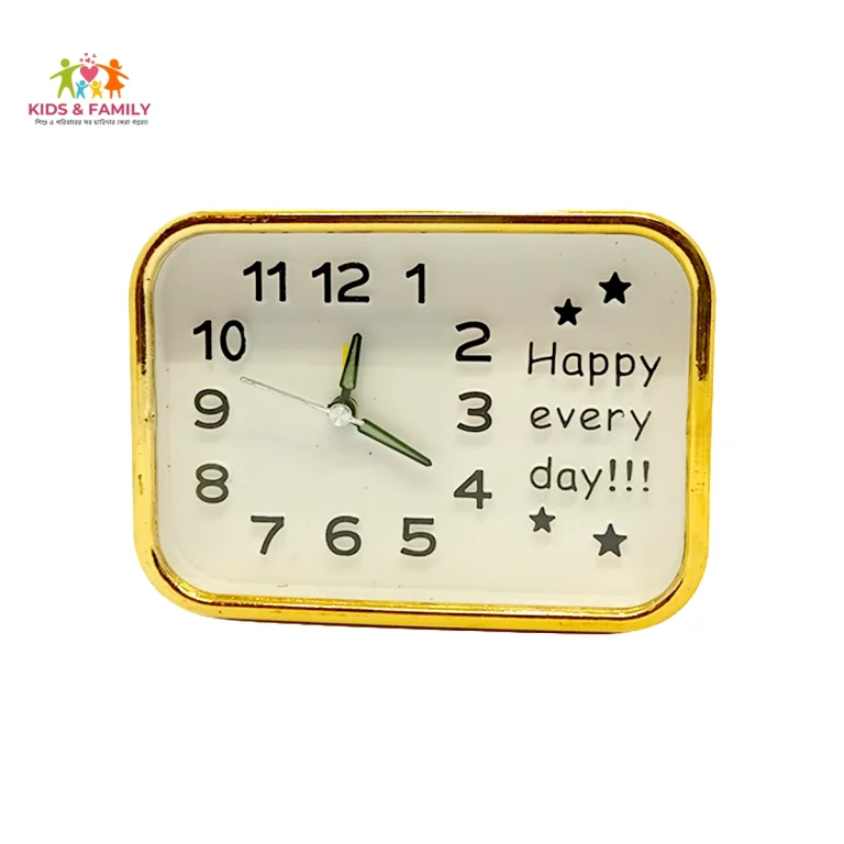 happy every day clock Bangladesh, decorative table clock BD, golden frame desk clock Bangladesh, small table clock BD, aesthetic desk clock Bangladesh, home decor clock BD, gift clock Bangladesh