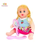 Cute Baby Doll with Mirror and Comb – Pretend Play Doll Set
