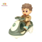Cute Boy Riding Scooter Toy – Cartoon Style Mini Vehicle