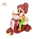Cute Girl Riding Scooter Toy – Cartoon Doll Bike Toy